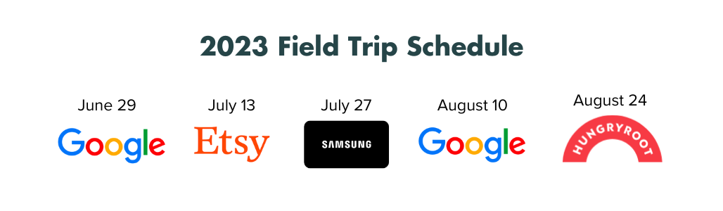 Field trips to Google, Etsy, Samsung, and Hungryroot