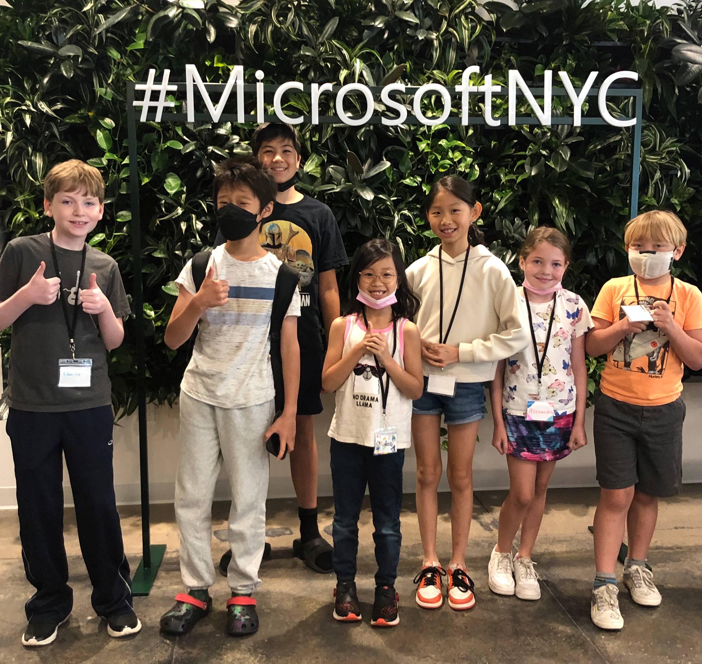 Students on a field trip to Microsoft