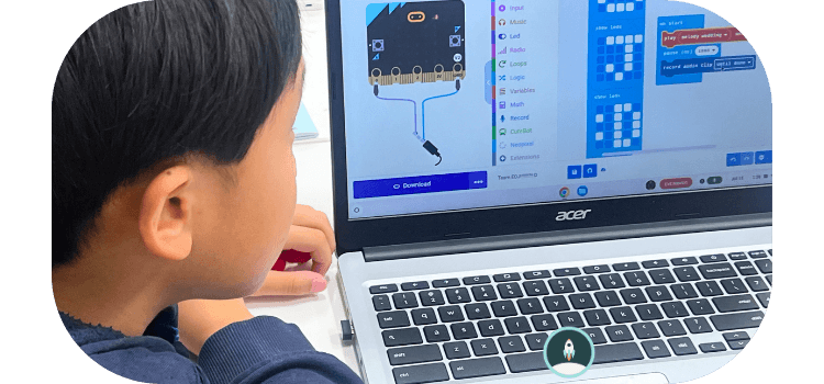 Student creating a project