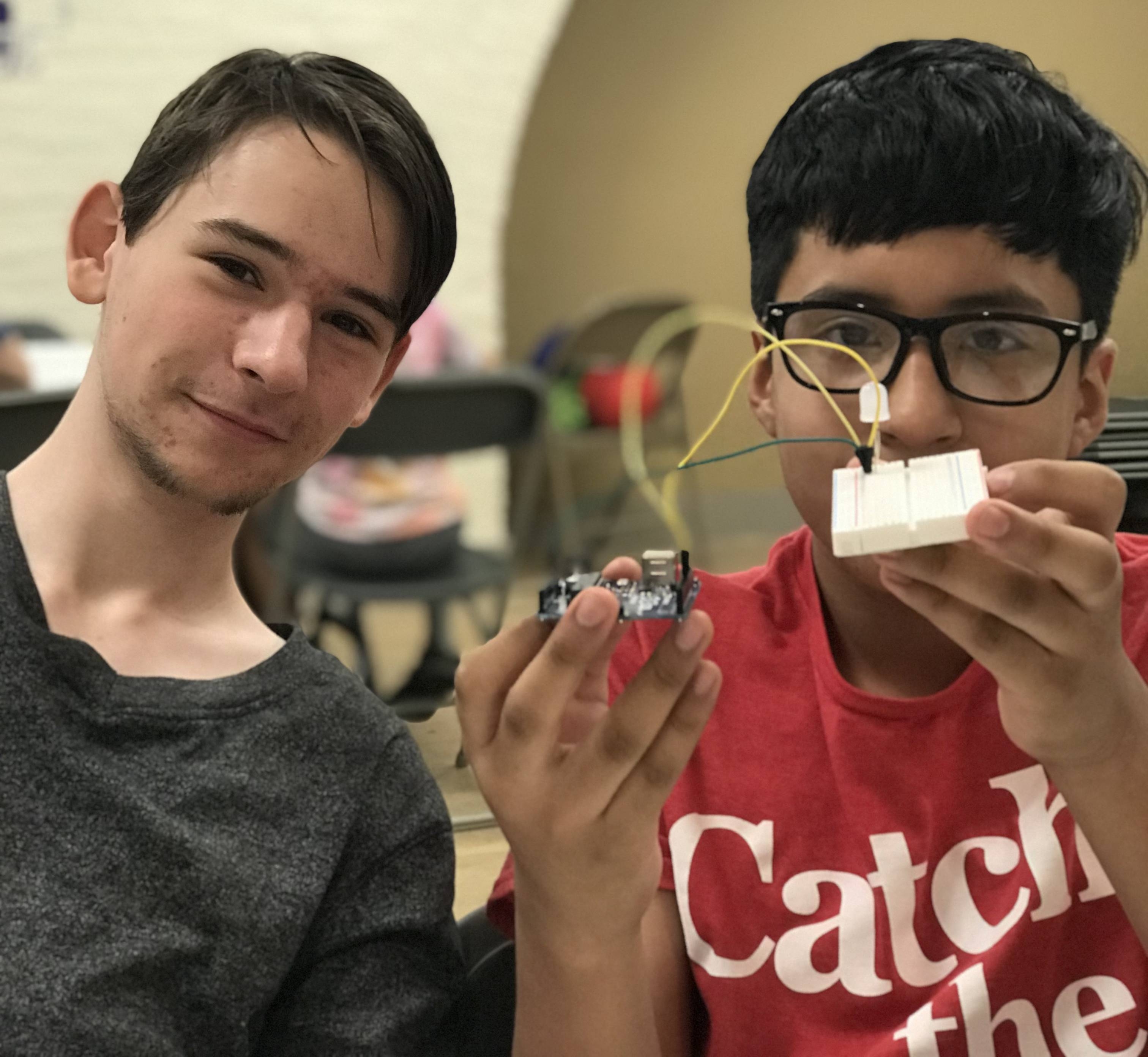 Campers making projects in Arduino